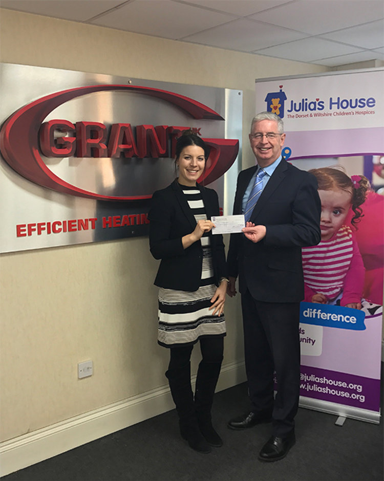 Grant UK presents cheque to Julia's House