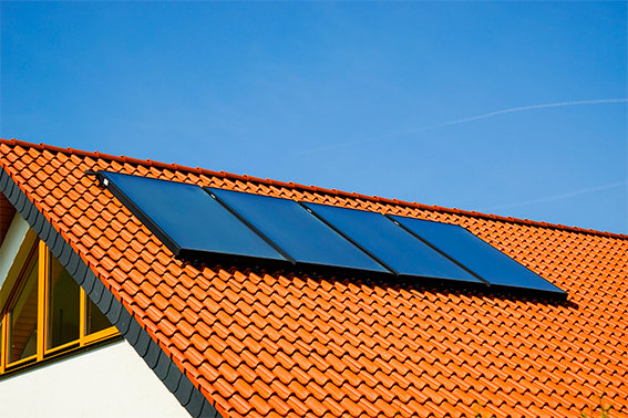 Grant 4 panel on-roof solar thermal installation