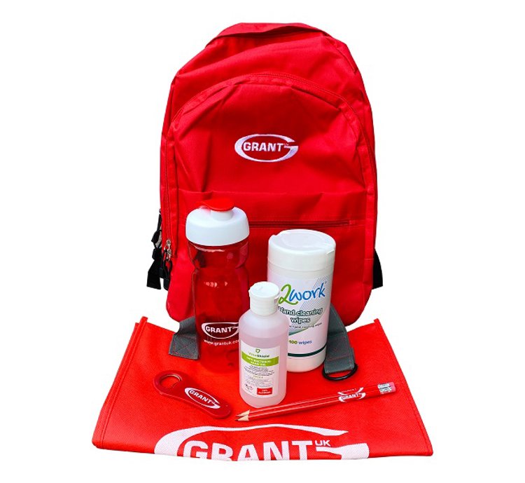 Summer essentials backpacks to support installers and engineers available from Grant UK