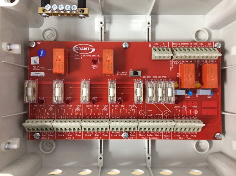 Multi-zone wiring centre for Grant heat pumps