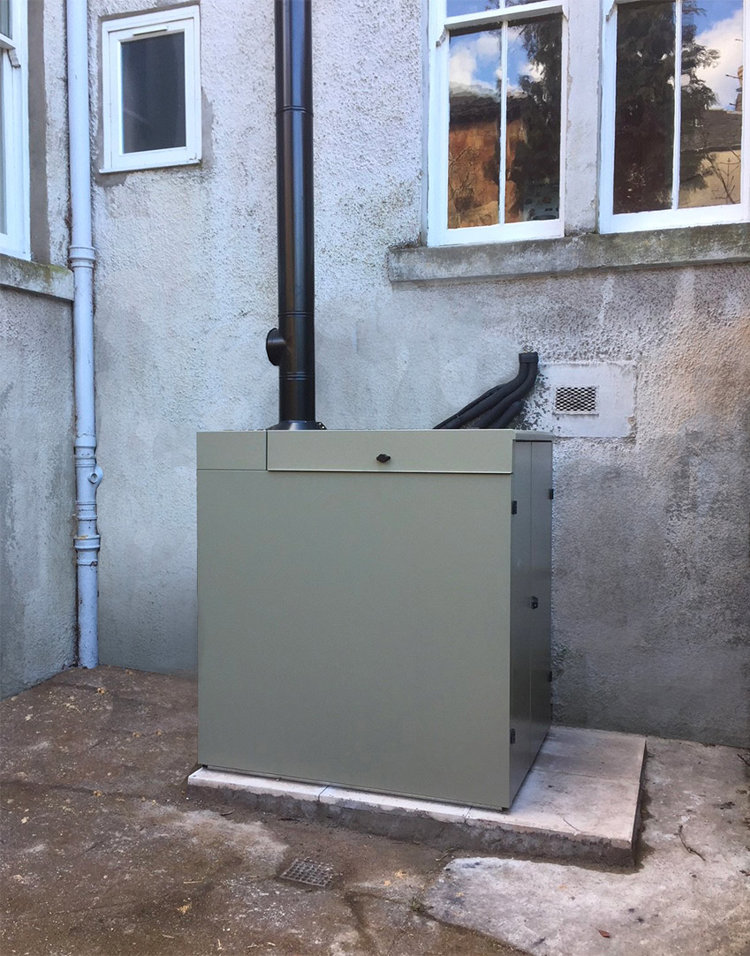 Grant Vortex outdoor boiler in situ