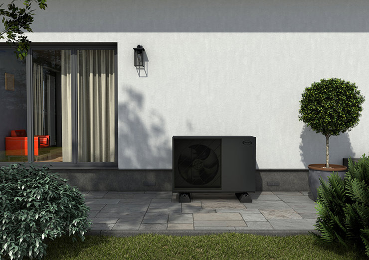 A Grant Aerona 290 heat pump installation render